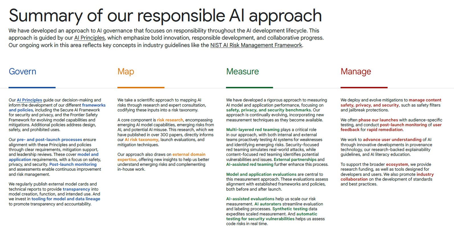 Google Responsible AI Approach